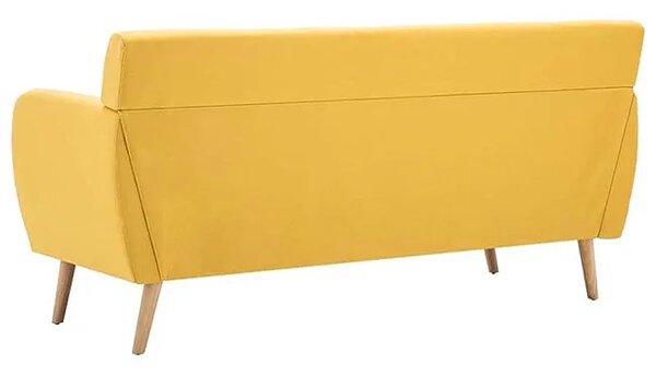 3-osobowa żółta sofa pikowana R8-K94