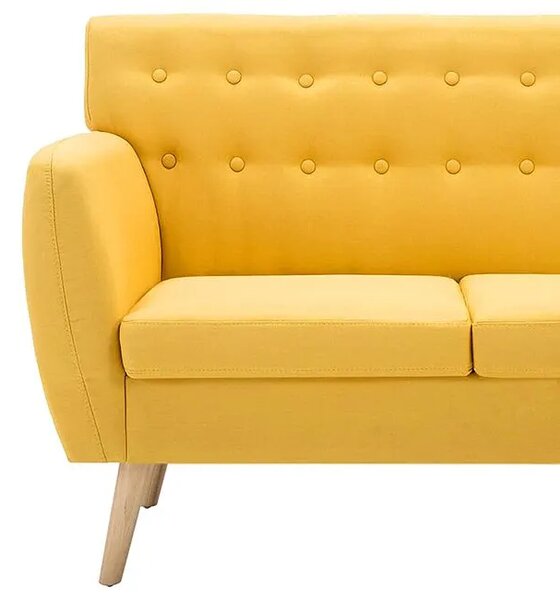 3-osobowa żółta sofa pikowana R8-K94