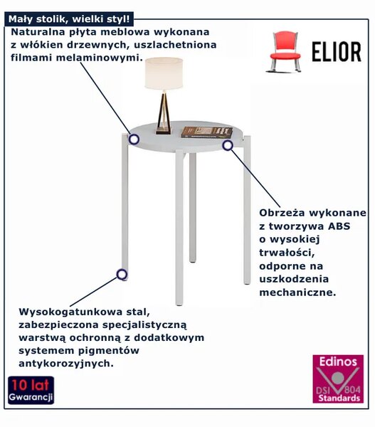 Biały okrągły stolik kawowy G7-S88