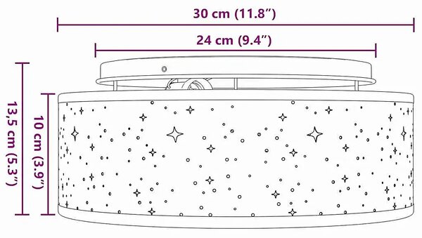 Beżowa lampa sufitowa materiałowa T1-R14