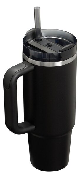 Czarny termos ze stali nierdzewnej ze słomką 890 ml Quencher H2.O FlowState™ Tumbler Black 2.0 – Stanley