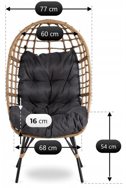 Nowoczesny rattanowy fotel ogrodowy Z2-T46
