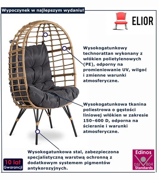 Nowoczesny rattanowy fotel ogrodowy Z2-T46