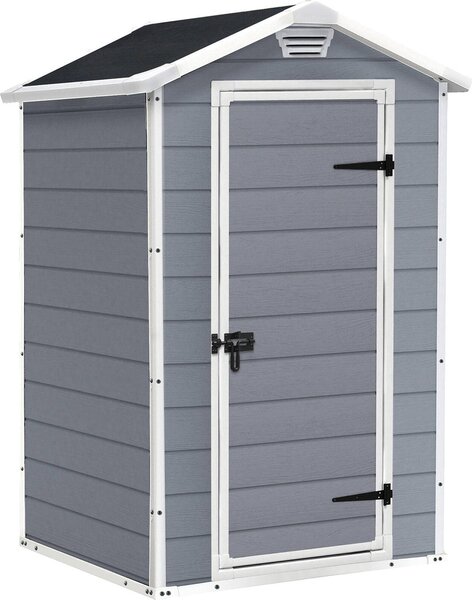 Keter S 1457 0043, Plastikowy domek ogrodowy, Pojedyczy, Czarny, Szary, Polipropylen, 1 drzw