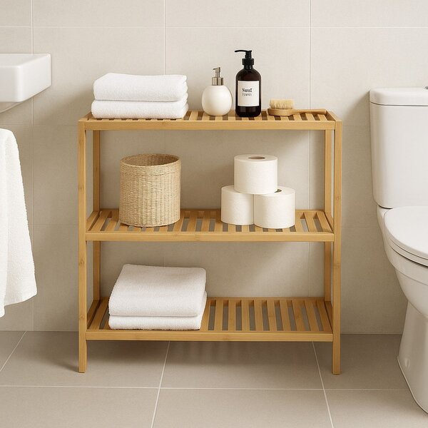 Bambusowy regał łazienkowy w naturalnym kolorze 69x60 cm Skaren – Bonami Essentials