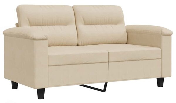 Sofa, 2-osobowa kremowa, 120 cm, tapicerowana mikrofibrÄ