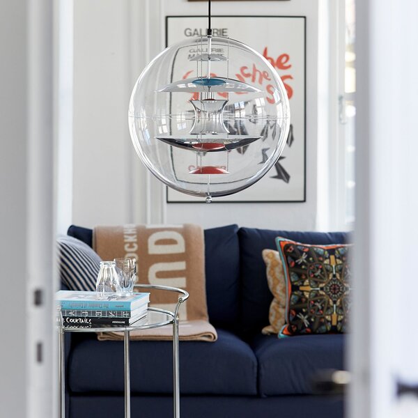 Lampa Wisząca Verpan, VP Globe, ściemnialny, transparentny, salon, tworzywo sztuczne, design