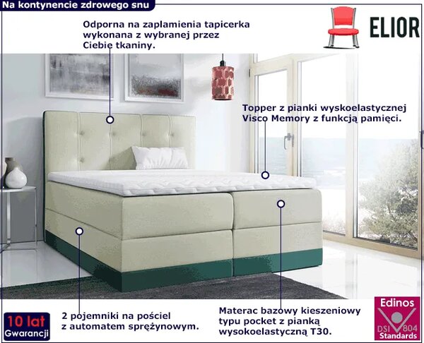 Łóżko kontynentalne 200x200 D8-L33