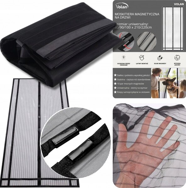 Volan MOSKITIERA MAGNETYCZNA Na Drzwi Balkonowe 80/90/100 x 210/220 MAGNESY