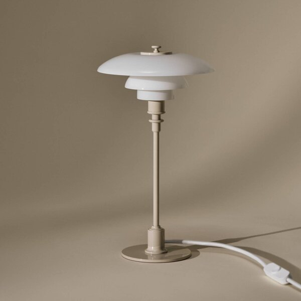 Louis Poulsen Lampa stołowa PH 2/1, kremowy / amber, salon / jadalnia, mosiądz, design