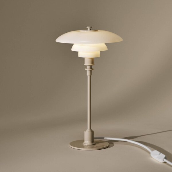 Louis Poulsen Lampa stołowa PH 2/1, kremowy / amber, salon / jadalnia, mosiądz, design
