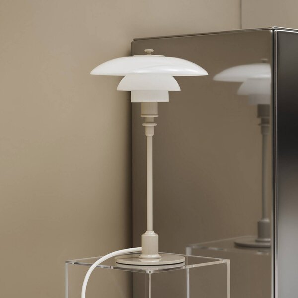 Louis Poulsen Lampa stołowa PH 2/1, kremowy / amber, salon / jadalnia, mosiądz, design