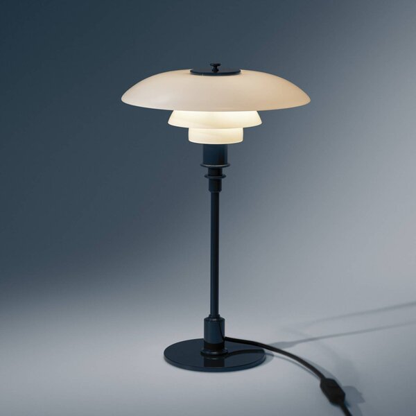 Louis Poulsen Lampa stołowa PH 3/2, niebieski, salon / jadalnia, mosiądz, design