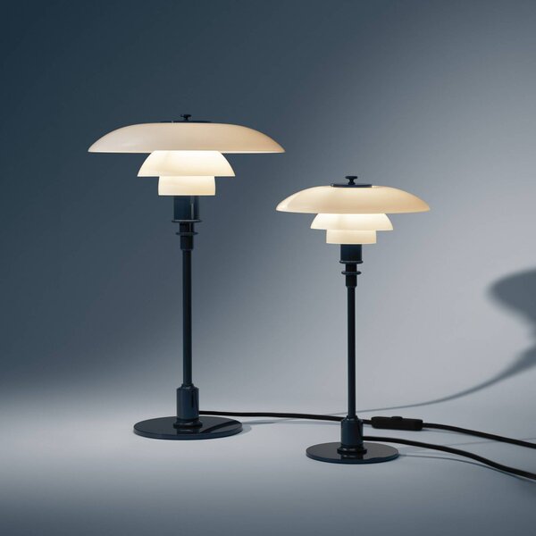Louis Poulsen Lampa stołowa PH 3/2, niebieski, salon / jadalnia, mosiądz, design