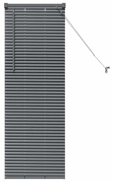 Nowoczesne żaluzje weneckie ciemnoszare 130 x 40 cm z aluminium