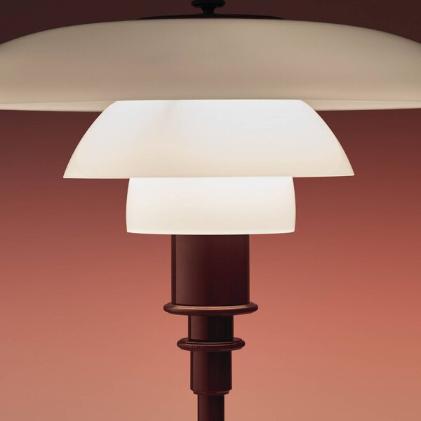 Louis Poulsen Lampa stołowa PH 2/1, czerwony, salon / jadalnia, mosiądz, design