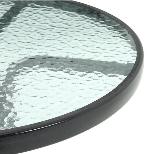 Zahradní set TREGO ISLAND - 2 židle s područkami a kulatý stůl ø 60 cm, antracitová