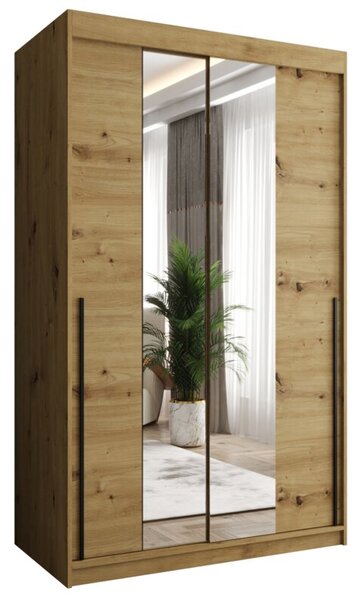 Szafa przesuwna z lustrem Garderoba SIMA T1 120 artisan + u. czarny
