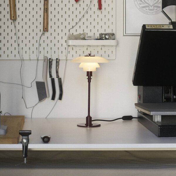 Louis Poulsen Lampa stołowa PH 3/2, czerwony, salon / jadalnia, mosiądz, design