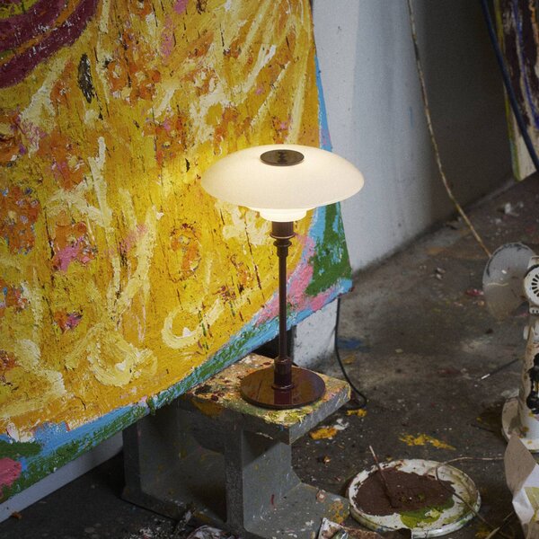 Louis Poulsen Lampa stołowa PH 3/2, czerwony, salon / jadalnia, mosiądz, design