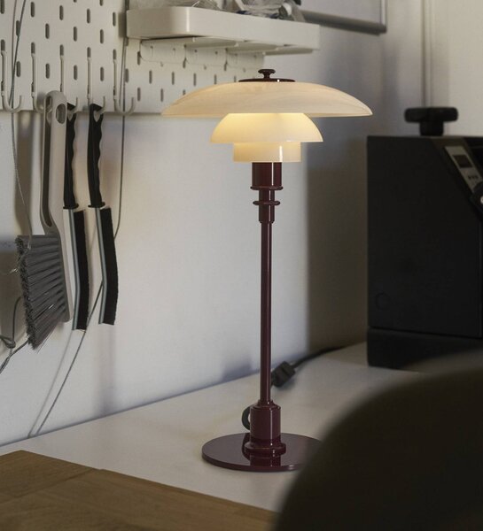 Louis Poulsen Lampa stołowa PH 3/2, czerwony, salon / jadalnia, mosiądz, design