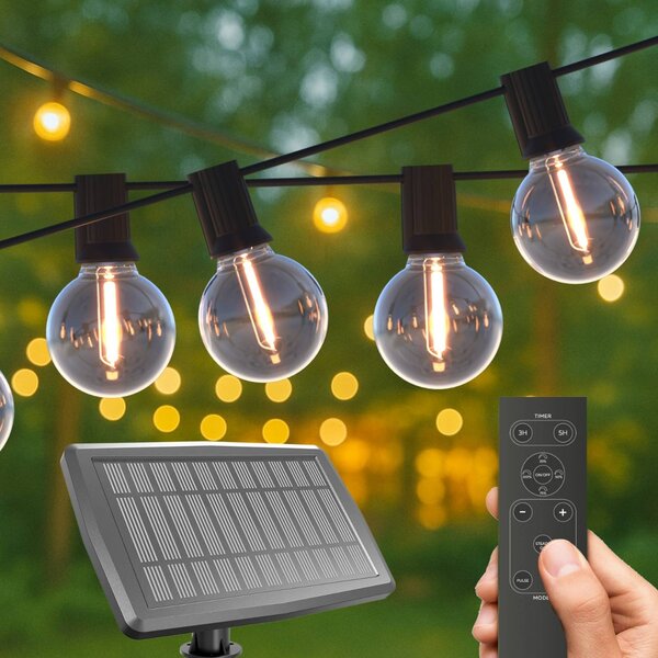 Calex Solar łańcuch świetlny LED Vista, długość 20 metrów, IP44 możliwość ściemniania, czarny, tworzywo sztuczne