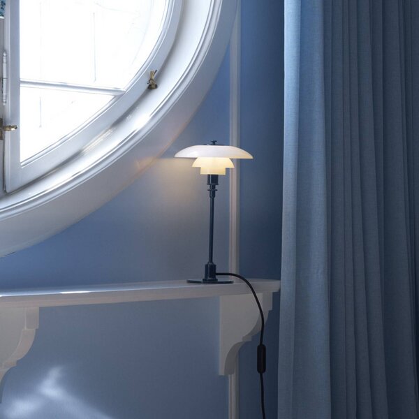 Louis Poulsen Lampa stołowa PH 2/1, niebieski, salon / jadalnia, mosiądz, design