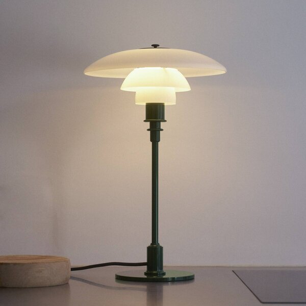 Louis Poulsen Lampa stołowa PH 2/1, zielony, salon / jadalnia, mosiądz, design