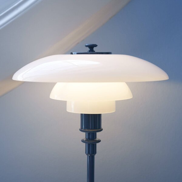 Louis Poulsen Lampa stołowa PH 2/1, niebieski, salon / jadalnia, mosiądz, design