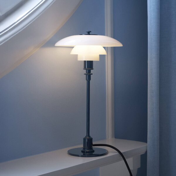 Louis Poulsen Lampa stołowa PH 2/1, niebieski, salon / jadalnia, mosiądz, design
