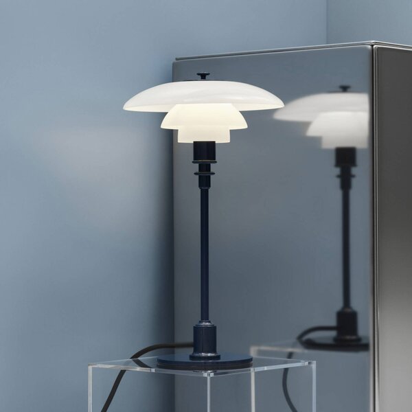 Louis Poulsen Lampa stołowa PH 2/1, niebieski, salon / jadalnia, mosiądz, design
