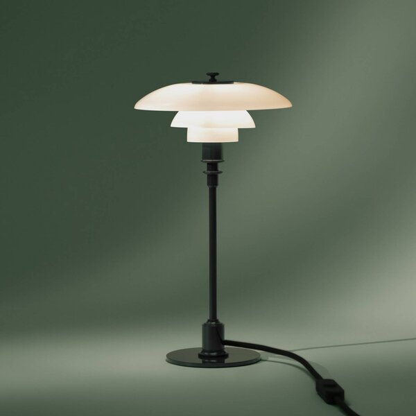 Louis Poulsen Lampa stołowa PH 2/1, zielony, salon / jadalnia, mosiądz, design