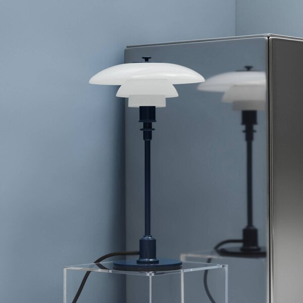 Louis Poulsen Lampa stołowa PH 2/1, niebieski, salon / jadalnia, mosiądz, design