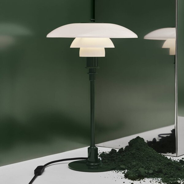 Louis Poulsen Lampa stołowa PH 3/2, zielony, salon / jadalnia, mosiądz, design