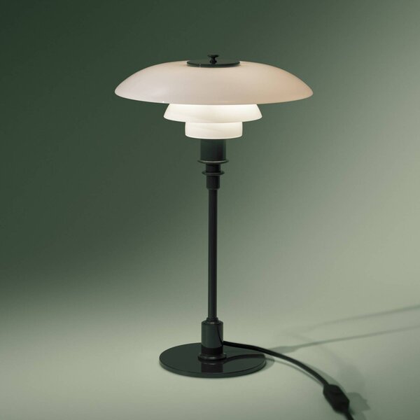 Louis Poulsen Lampa stołowa PH 3/2, zielony, salon / jadalnia, mosiądz, design