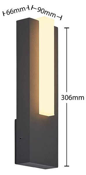 Kinkiet zewnętrzny LED Virgalia Lucande, czarny, aluminium, nowoczesny