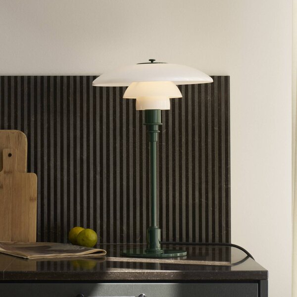 Louis Poulsen Lampa stołowa PH 3/2, zielony, salon / jadalnia, mosiądz, design