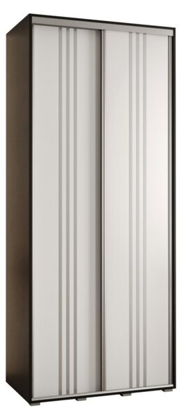 Szafa przesuwna wysoka Davos 6 100, gł. 45 cm czarny + biały + srebrny