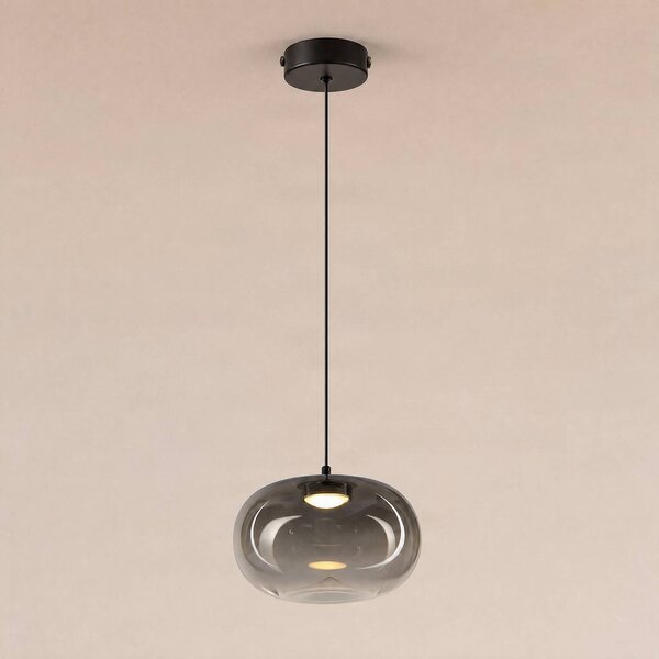 Lampa wisząca Vaso Milagro Lighting, aluminiowy / szary / cynkowy, salon / jadalnia, szkło, nowoczesny