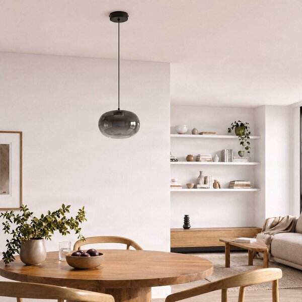 Lampa wisząca Vaso Milagro Lighting, aluminiowy / szary / cynkowy, salon / jadalnia, szkło, nowoczesny