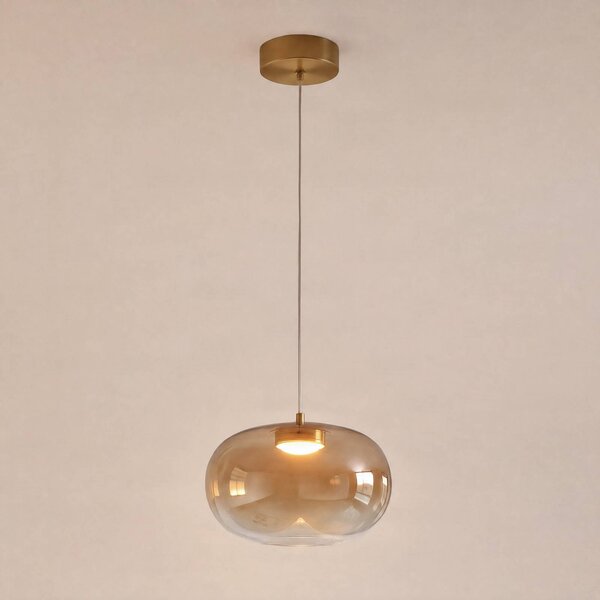 Lampa wisząca Vaso Milagro Lighting, kremowy / amber, salon / jadalnia, szkło, nowoczesny