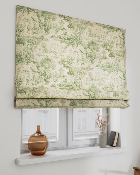 Roleta rzymska Bari kolor zielony tkanina wzorzysta
