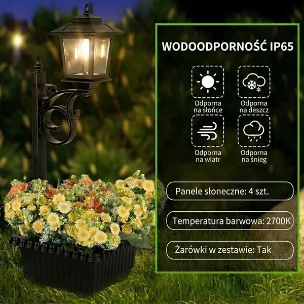 Bloomlamp™ Donica Z Lampionem Solarnym