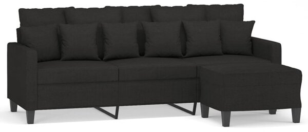 Sofa 3-osobowa z podnÃ³Å¼kiem, czarna, 180 cm, tkaninÄ