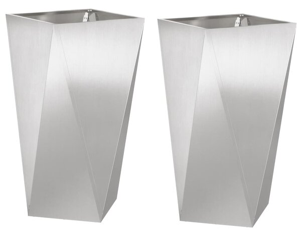 Donica 2 pcs Srebrny 40 x 40 x 75 cm Stal nierdzewna