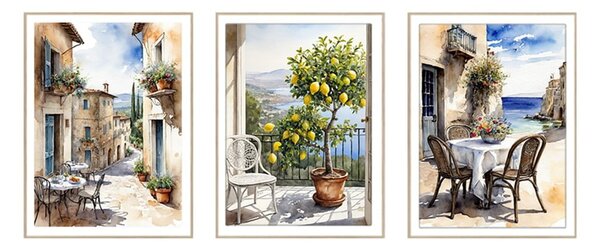 Obrazy zestaw 3 szt. 30x40 cm Tuscany