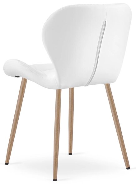 Białe designerskie krzesło z ekoskóry R6-P49