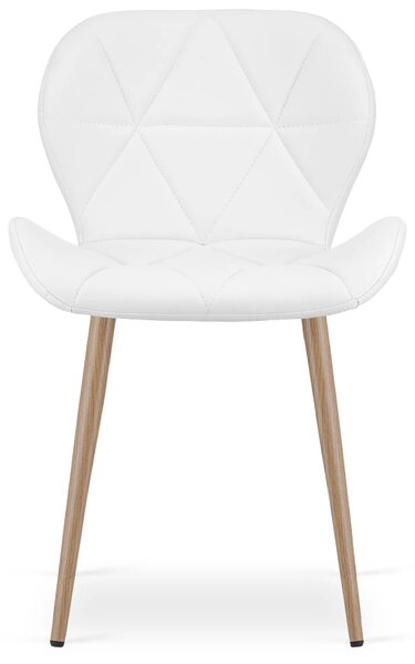 Białe designerskie krzesło z ekoskóry R6-P49