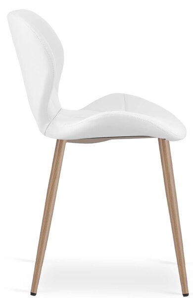 Białe designerskie krzesło z ekoskóry R6-P49