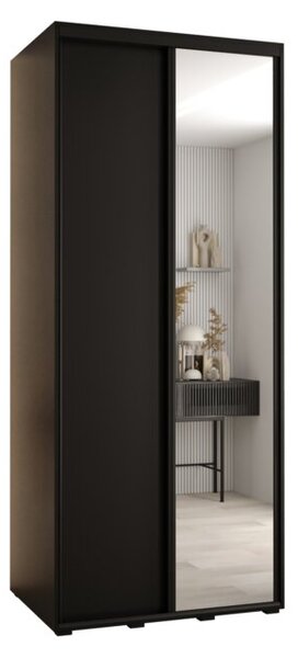 Szafa przesuwna wysoka Davos 3 110, gł. 60 cm czarny + czarny + czarny